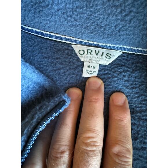 Orvis Blue Fleece Full Zip Collared Medium Jacket - Picture 2 of 7